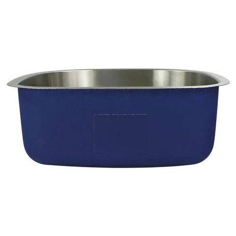 Side view of Undermount Single Bowl 16 Gauge Stainless Steel Kitchen Sink with Brushed Finish, 24 by 21 by 9 inches