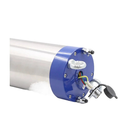 5.5KW Water Cooled Spindle Motor With ER25 Collet showing electrical connections and cooling design for machining applications.