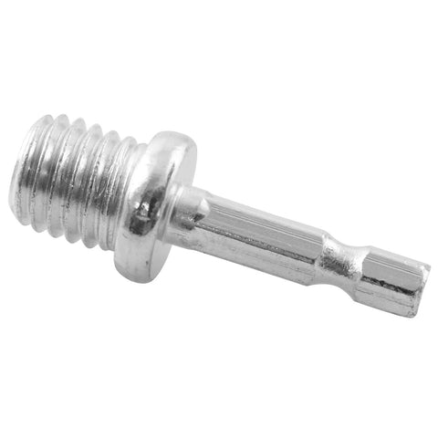 Chrome metal hex socket adapter with threaded end and hex shank