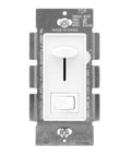 Front view of Two Pack White Dimmer Light Switch 3 Way And Single Pole, 600W Incandescent Max, 150W Dimmable LED Compatible, wall plate included.