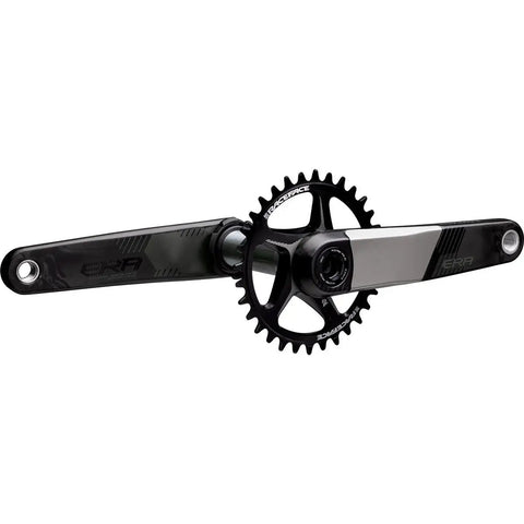 Narrow Wide 104 Chainring 32T Black For 1x Drivetrains And eMTB Rigs, CNC Machined 7075T6 Aluminum, 4mm Thick Plate For Stiff Power Transfer And Killer Chain Retention. on black crankset
