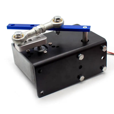 Heavy Duty All Metal Reciprocating Swing Motor Actuator With Sweet Speed Tuning Governor Kit For DC12V Workshop Projects, top view showing metal gear and linkage.