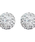 Minimalist CZ Cluster Small Ball Stud Earrings For Women And Girls 10mm 925 Sterling Silver With Long Lasting Finish Dainty Everyday Jewelry Sleek Dope Ear Studs For Day Or Night Classy Sparkle, front view