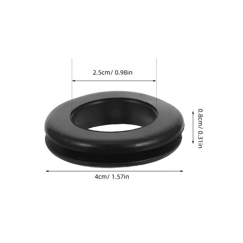 Six Piece Black Rubber Cable Grommet Kit For Wire Entry Holes That Improves Cable Routing And Protection With Durable Rubber Grommets For Safer Tidier Setups And Cable Damage Prevention, 4cm size