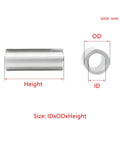 Top Shelf Stainless Steel Sleeve Bearings Five Pack Precision Cylindrical 12mm 17mm Heavy Duty Bushing Spacers with dimensions.
