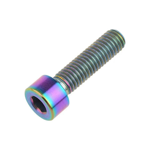 Epic Titanium Grade 5 M8 X30mm Hex Allen Socket Head Cap Screws with rainbow anodized finish for pro builds.