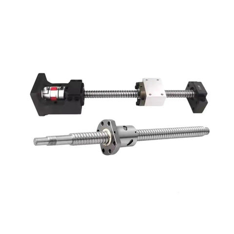 Heavy Duty SFU2510 Left Hand Ball Screw Kit 1000mm with C5 BF20 End Supports for CNC Engraver showing precise threading.