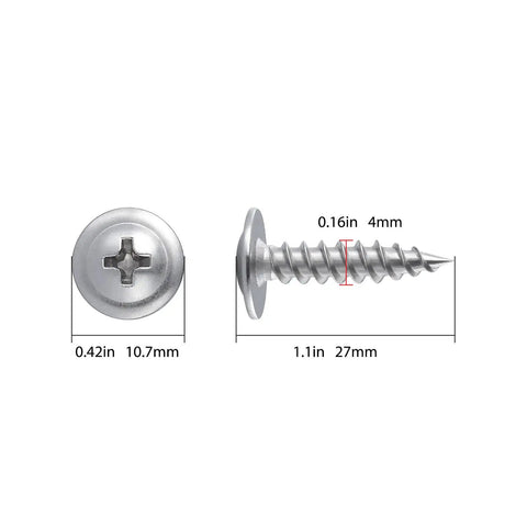 250 Pc 8x1 Inch Phillips Truss Head Wood Screws Stainless Steel 410 Self Tapping Heavy Duty Rustproof Metal Fasteners For Decks Furniture Cabinets And Outdoor Woodworking Corrosion Resistant And High Strength, showing detailed dimensions.