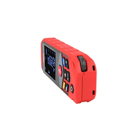 Solid Build Stud Finder And Wall Scanner With Live Wire Detection For Wood And Metal Surfaces Bluetooth Sync side view showing control buttons.