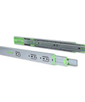 22 Inch Full Extension Ball Bearing Side Mount Soft Close Drawer Slides shown with green accents for easy installation