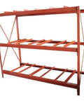 Heavy Duty Steel Drum Rack Built Like A Tank To Securely Store Nine Fifty Five Gallon Barrels with open frame design.