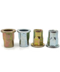 Top Notch Carbon Steel Flat Head Threaded Insert Nut And Hex Rivet for Heavy Duty Sheet Metal Jobs in Auto, Furniture or Industrial Gear Projects Made to Rust Proof.