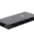 Eight Channel ARGB Fan Hub Controller For Slick PC Case Cooling with eight 4 pin ports and 5V 3pin hub in black case