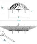 Premium Stainless Steel Veggie Steamer Basket, Folding Expandable Design That Fits Any Pot From 6 to 10.5 Inches, Easy Lift Handle