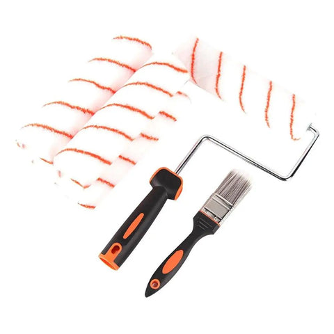 8Pcs 10 Inch Paint Rollers for Smooth Wall Makeover and Fresh Pattern Textures. Microfiber foam rollers and brush for smooth application.