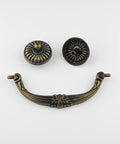 4 Pack Vintage Antique Bronze Bail Drawer Pulls 4.5 Inch Center To Center Drop Swing Dresser Cabinet Knobs, bronze zinc alloy set