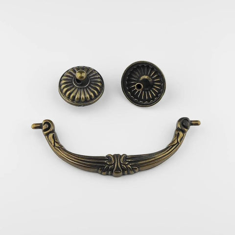 4 Pack Vintage Antique Bronze Bail Drawer Pulls 4.5 Inch Center To Center Drop Swing Dresser Cabinet Knobs, bronze zinc alloy set