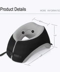 Ultimate Face Down Pillow For Prone Rest And Travel Comfort showing ergonomic design and measurements, black memory foam