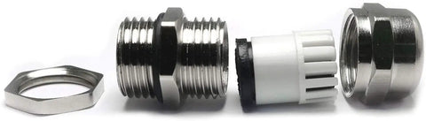 5 Pieces PG9 Cable Glands Waterproof Metal Connector Locknut Stuffing Gland IP68 Sealed For 4 To 8mm Wires Easy Insertion And Tighten