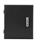 Badass Heavy Duty Wall Mount EV Charger Lock Box With Dial Combo Padlock and Slick Black Cold Rolled Steel Anti Theft Security Case.