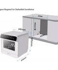 Compact Countertop Dishwasher Automatic Auto Dry Portable Mini Kitchen Essentials For Rv Dorm Apartment showing installation dimensions.