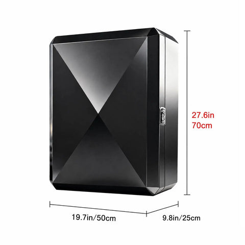 Lockable Outdoor Charger Enclosure Box Built From Heavy Duty Steel With Weatherproof Charging Station Cover For Electric Vehicles, Black, 27.6x19.7in.