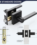 Matte Black Lever Door Handles Set 6 Pack Heavy Duty Privacy Lock For Interior Doors Slim Modern Door Hardware Left Or Right Handed