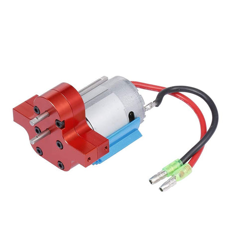 Beefed Up Alloy Gearbox With 380 Brushed Motor Upgrade for 1/12 MN-D90 FJ-45 RC Cars Speed Change Replacement Red Durable Aluminum Housing