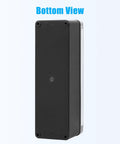 Bottom view of Rugged IP67 Waterproof Junction Box With Clear Top And Drop Dead Tough ABS Shell, size 80x250x70mm.