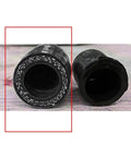 Universal Three-Eighths Inch High Temperature 3-Ply Silicone Hose Cap End Plug, black, shown from side view on surface