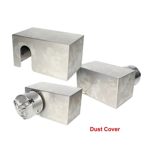 Heavy Duty 4th Axis Rotary Indexing Head With Nema 34 Stepper Motor 100mm Chuck Top Shelf Specs dust cover viewed from different angles.