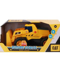 Boxed Future Force Front Loader Toy With Lights And Sounds, Electro Power Audio, yellow construction vehicle for ages 3 plus.