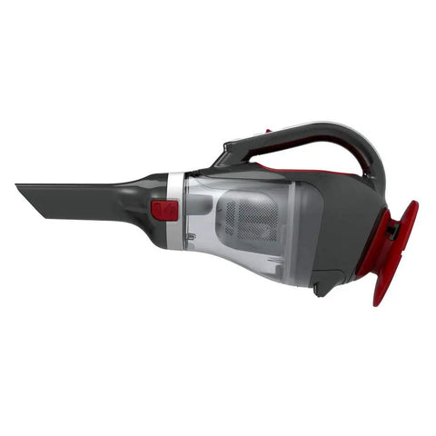 Dustbuster 12V Car Handheld Vacuum With Extra Long Nozzle And Crevice Tool Flexible Hose Sucks Up Crumbs From Between Seats Brush Attachment For Quick Cleanups Red Finish side view