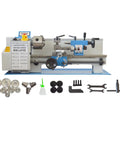 Heavy Duty Mini Metal Lathe Rigged Out With A Smooth One Horsepower Brushless Motor And Rock Solid Cast Iron Base for precision machining tools.