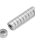Stainless Steel Ball Bearing Kit Pack Of 10 For MR104ZZ 4mm X 10mm X 4mm Replacement Bearings, single bearing and stack view