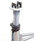 Close-up of the Vertical Tension Floor To Ceiling Bicycle Storage Column For Two Bikes Black Aluminum Hanger Adjustable in anodized finish.