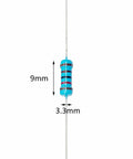 Resistor from 1300 Piece Resistor Kit With 130 Values From One Ohm To Three Megohms One Percent Metal Film Fixed Resistors In Durable Storage Box