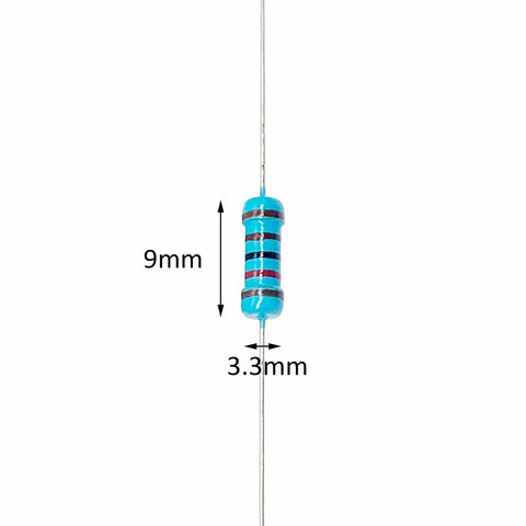 Resistor from 1300 Piece Resistor Kit With 130 Values From One Ohm To Three Megohms One Percent Metal Film Fixed Resistors In Durable Storage Box