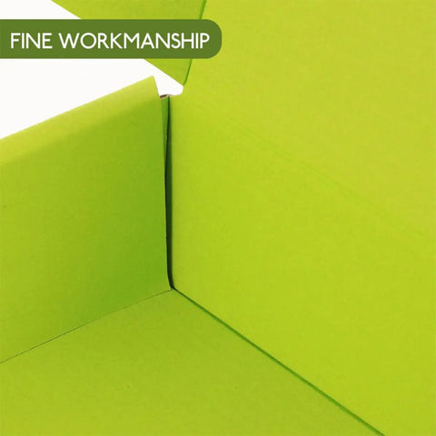 Corner detail of Green Corrugated Paper Boxes 10 Pack Go To Heavy Duty Packing Boxes For Shipping And Mailing, high compressive strength