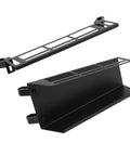 Heavy Duty Steel Double Layer Tool Rack For Toolbox And Mounting Bracket Fits Tools Up To 2.8 Inches Wide Expansion Mount Compatible With Aluminum Rails No Drilling Required Keeps Tools Secure On The Go showing black steel components