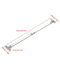 Heavy Duty Two Pack Folding Lid Support Hinges Built Tough Stainless Steel Brackets, 235 mm long, designed for antique trunks and cupboards.