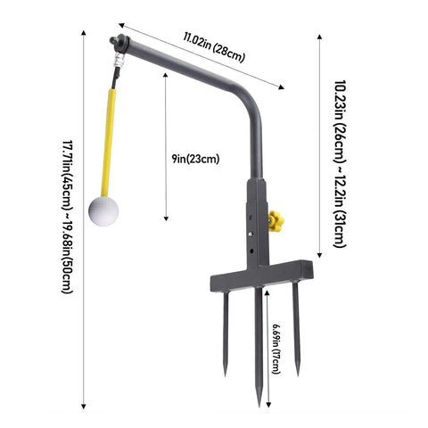Backyard Golf Swing Training Aid With Adjustable Height Alignment Stand Realistic Swing Simulator Error Correction System