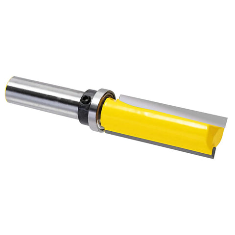 Industrial Grade Top Bearing Flush Trim Router Bit With Straight Flute Design For Woodworking And Engraving Machines Pro Grade Durable Cutter Built For Long Lasting Sharp Cuts And Demanding Projects, yellow flush trim bit
