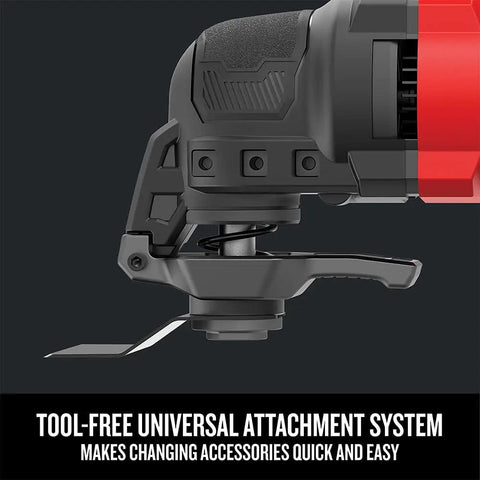 Corded Oscillating Tool Kit With 3 Amp Power, 14-Piece Set Including Sandpaper And Blades, Quick-Change Universal Attachment System