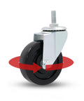 Heavy Duty Swivel Caster Wheels With Brake And Metric Threaded Stem Nylon Workbench Casters for maneuverability