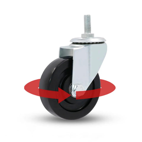 Heavy Duty Swivel Caster With Brake For Workbenches, Carts, And Furniture M-Threaded Stem Rolling Plate Casters 360 Degree Rotation