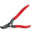 7 Inch 90 Degree External Retaining Ring Pliers with 0.070 In Tips, red handles, angled tips for precise lockring removal in automotive repair.