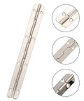 Heavy Duty Stainless Steel Continuous Piano Hinge For Jewelry Boxes And Wooden Cabinets With Folding Design And Pre Drilled Holes 7.86 Inch Silver