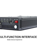 Rear view of G90 HF Radio SDR 20W with built-in auto antenna tuner, showing multi-function interface for connections.