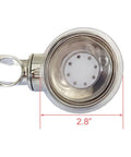 Top view of Adjustable Shower Head Holder With Sticky Pad And Removable Suction Cup No Drill Bracket, 2.8 inches, chrome finish.
